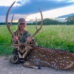 gril with spotted deer